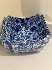 Vintage blue white floral - blue,