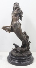 Bronze Mermaid & Dolphin