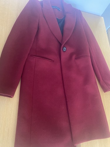 Zara red wool blend coat - blend,