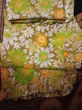 Vintage, Retro Pair Of Pillowcases Floral Terylene Cotton & sheet 100 X 70 inche