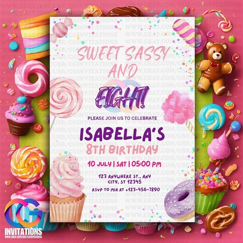 Editable sweet candy - editable, birthday