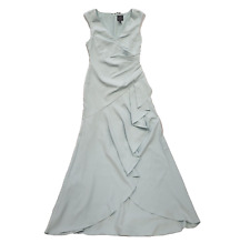 Adrianna Papell Green V-Neck Mint Smoke Crepe Surplice Gown BNWT Uk S 8 L343