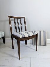 Mid Century Teak Dining Chair Striped Seat Pad 1960's Studio Redemption 