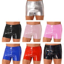 Mens Latex Leather Shorts