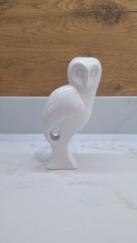White ceramic owl inch tall - white,