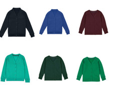 ex M&S Girls School Cardigan Fleece Sweatshirt Uniform Button Many Colors Size