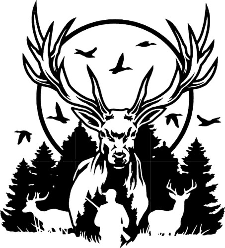 Large stag head car - stag, bonnet