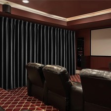 Fcosie Movie Curtains for Home Theater, 100" W x 96" L Super Soft Luxury Velvet