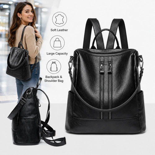 Women soft leather backpack - women,