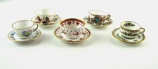 5 Miniature Cups and Saucers  Coalport Spode Crown Staffs