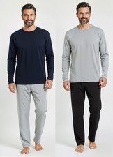 Mens Pyjama Sets Hanes Long Sleeve Pyjamas S to 2XL Long PJ Sleep Lounge Sets