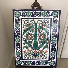 Hand painted Ceramic Tile Art Panel Wall Mural Splash Back 60 x 44 cm Colourful