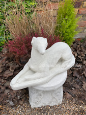 WIDE and HEAVY 24 KG greyhound statue Concrete large dog figure Garden decor