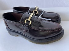 Dr Martens ADRIAN SNAFFLE SMOOTH LEATHER TASSEL LOAFERS CHERRY - UK SIZE 4..