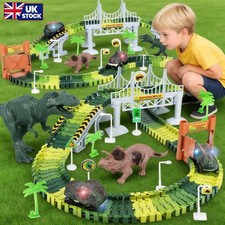 185Pcs Dinosaur Race Track Car