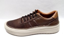 Skechers Mens Uk Size 7 Tan Brown Genuine Leather Goga Mat Arch Shoes Trainers