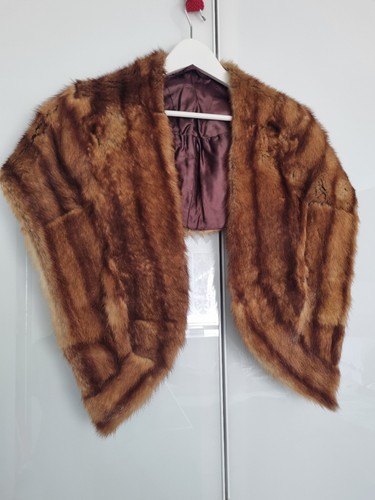 Vintage real fur stole fab - real,