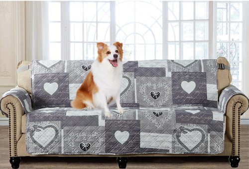 Grey heartlove patchwork couch - heartlove,