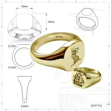9ct yellow gold - gold, crest