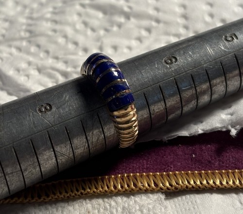 14k lapis inlaid shrimp ring - shrimp,