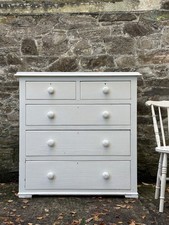 Antique Painted Oak Chest Of Drawers White
