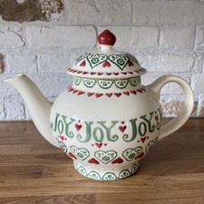 EMMA BRIDGEWATER LARGE CHRISTMAS JOY TEAPOT UNUSED 2012 SEE DETAILS 