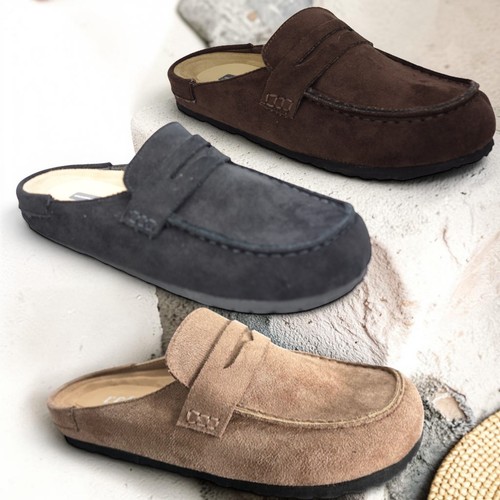 Ladies flat loafers mules - flat,