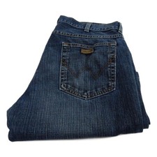 Wrangler Regular Fit Straight Jeans Blue Waist 36 Leg 32 W36 L32 Zip Fly (Q7741)