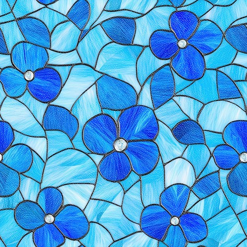 10pcs 12x12 inch blue floral - blue,