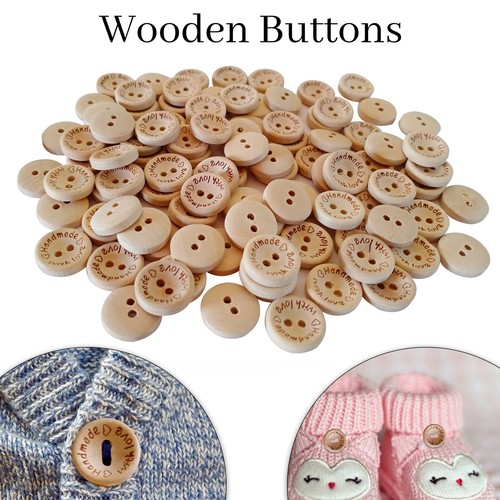 15mm wooden heart handmade - 15mm,