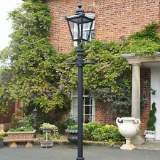 USED Ex-Display 3.2m Black Victorian Reclaimed Lamp Post & Lantern Set