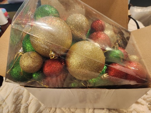 62pcs glitter christmas ball - glitter,