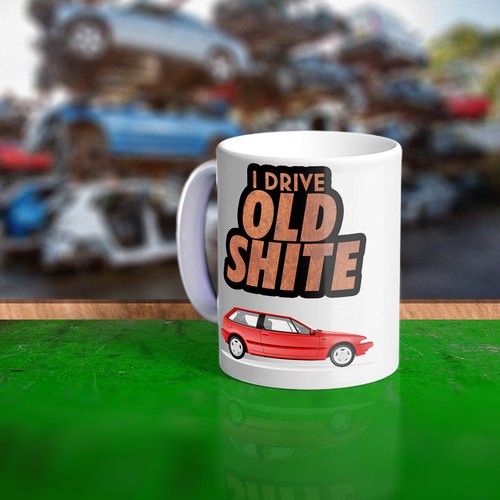 Large old shite mug volvo - old,