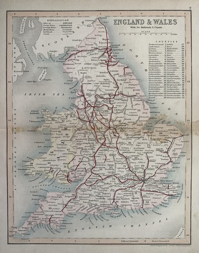 Map england and wales - of,