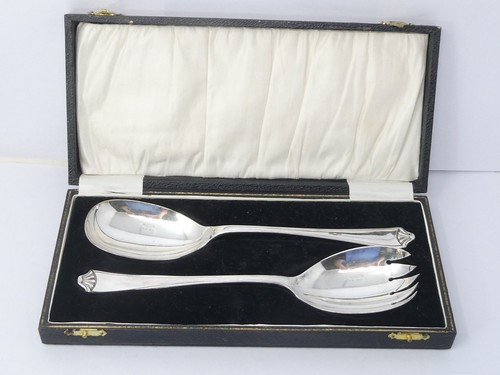 Cased silver plated - plated, salad