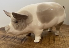 Large Vintage TRENTHAM (?) Piggy Bank Ceramic Money Box Brown / Cream VGC