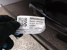 VOLKSWAGEN CADDY SIDE LOAD DOORMAXI C20 LIFE TDI MPV Black 04-20