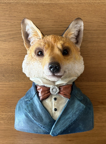 Fox bust ornament resin - ornament., resin.