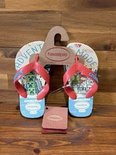 Havaianas Minecraft Flip Flops Cream/Orange Kids Size UK 8/9 EUR 25/26 New