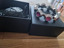 Stunning Mawi Sivertone and Pink Crystal Bangle 