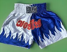 Everlast kickboxing, boxing, Muay Thai shorts, Blue/White large 