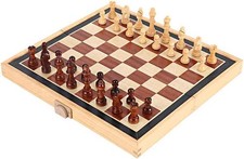 Large Chess Wooden Set Folding