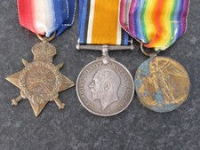 WWI MEDAL TRIO 1914 MONS STAR BRITISH WAR & VICTORY MEDAL  EA ANTRAM 2CPL  LIEUT