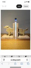 Wooden Dog Bookends.Handmade