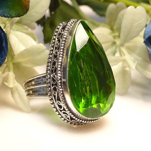 Peridot pear gemstone handmade - peridot,