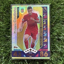 Philippe Coutinho Gold Limited Edition Topps Match Attax Premier League 2016...