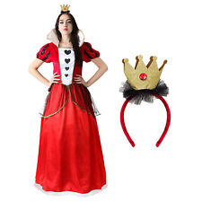 QUEEN OF HEARTS DELUXE COSTUME FANCY DRESS WONDERLAND ADULT ALICE WORLD BOOK DAY