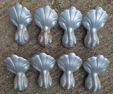 Set of 4 Large Heavy Cast Iron Ball & Claw Talon & Ball Rolled Bath Feet Silver