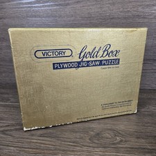 Vintage Victory Gold Box Plywood Jigsaw Puzzle Swiss Valley 200 Pieces Rare 