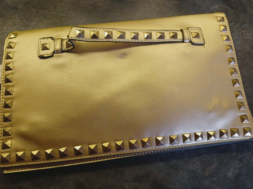 Large gold lydc cluch - large, with